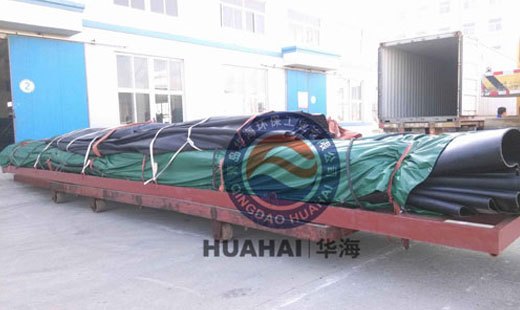 華海生產完成印度尼西亞客戶訂購的橡膠壩